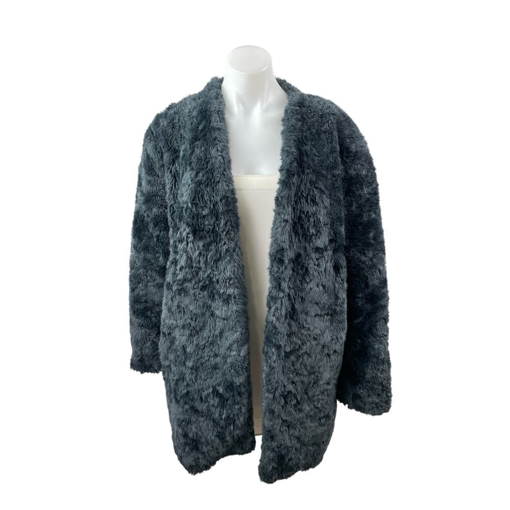Mango MNG Suit Faux Fur Long Sleeve Open Front Cardigan Shacket Coat Jacket XS